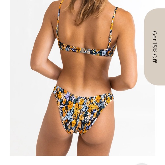 Rhythm Floral Smocked Bikini - Picture 3 of 7